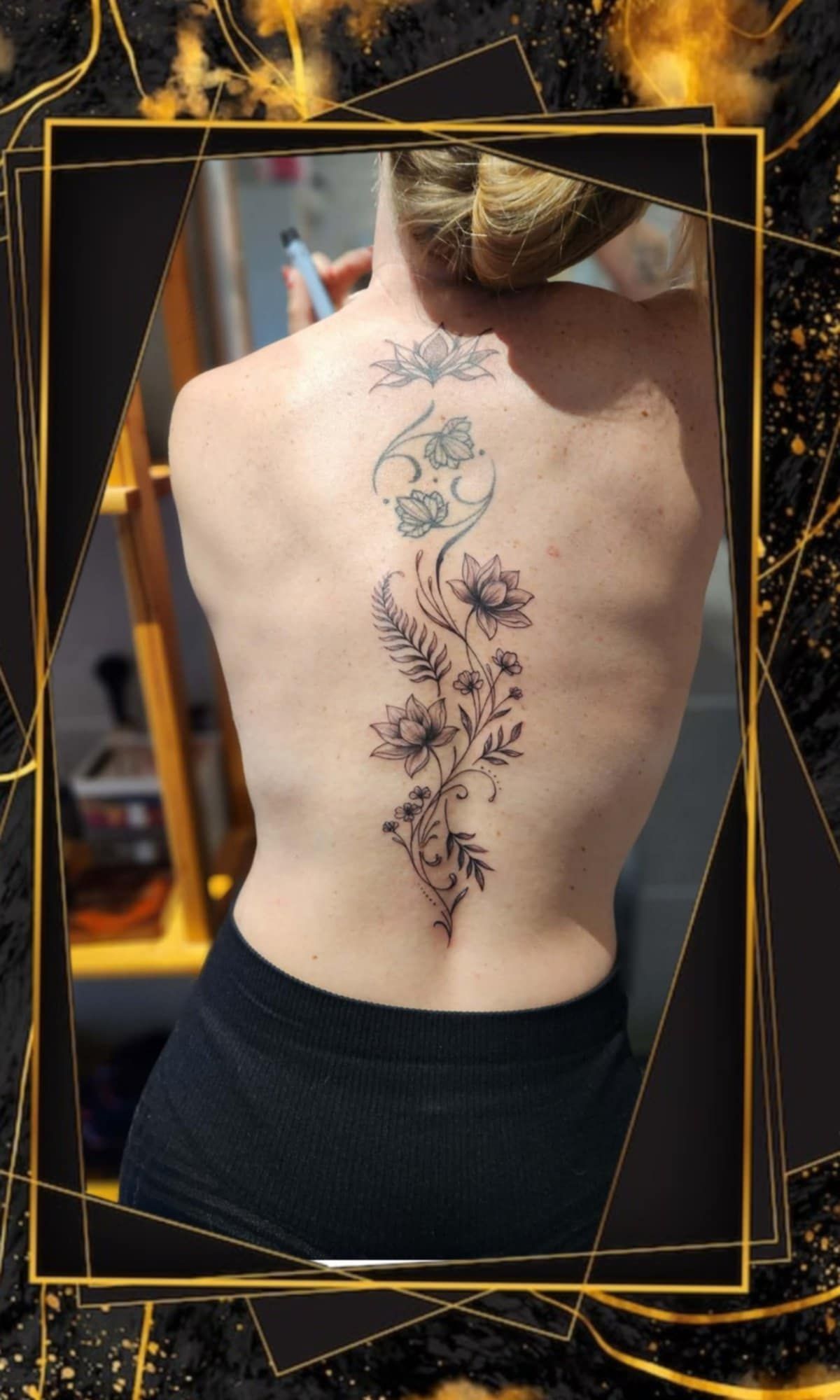 Tatouage pointillisme dot work réalisation 2 — Black Chick Tattoo Tours-en-Savoie