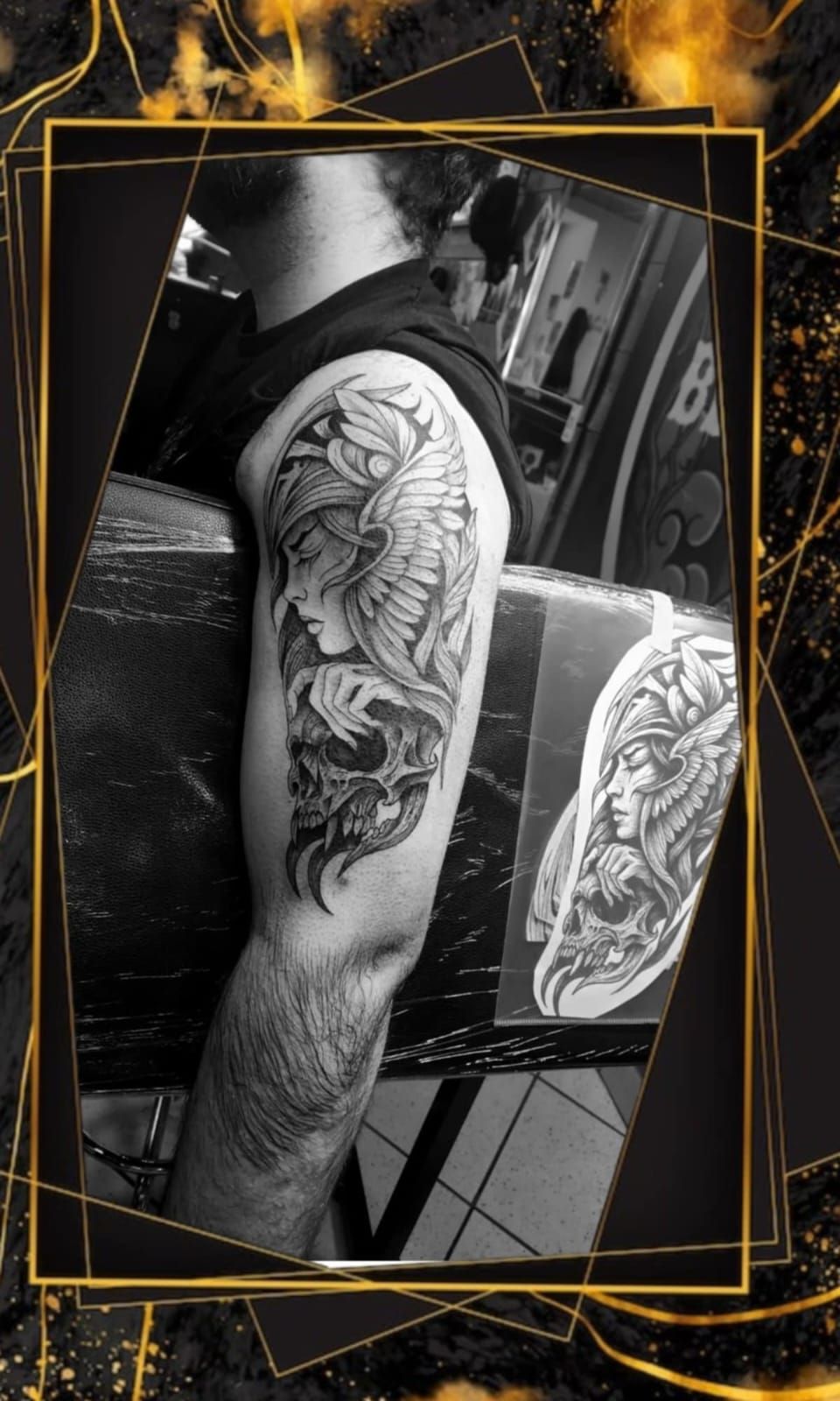 Tatouage pointillisme dot work réalisation 3 — Black Chick Tattoo Tours-en-Savoie