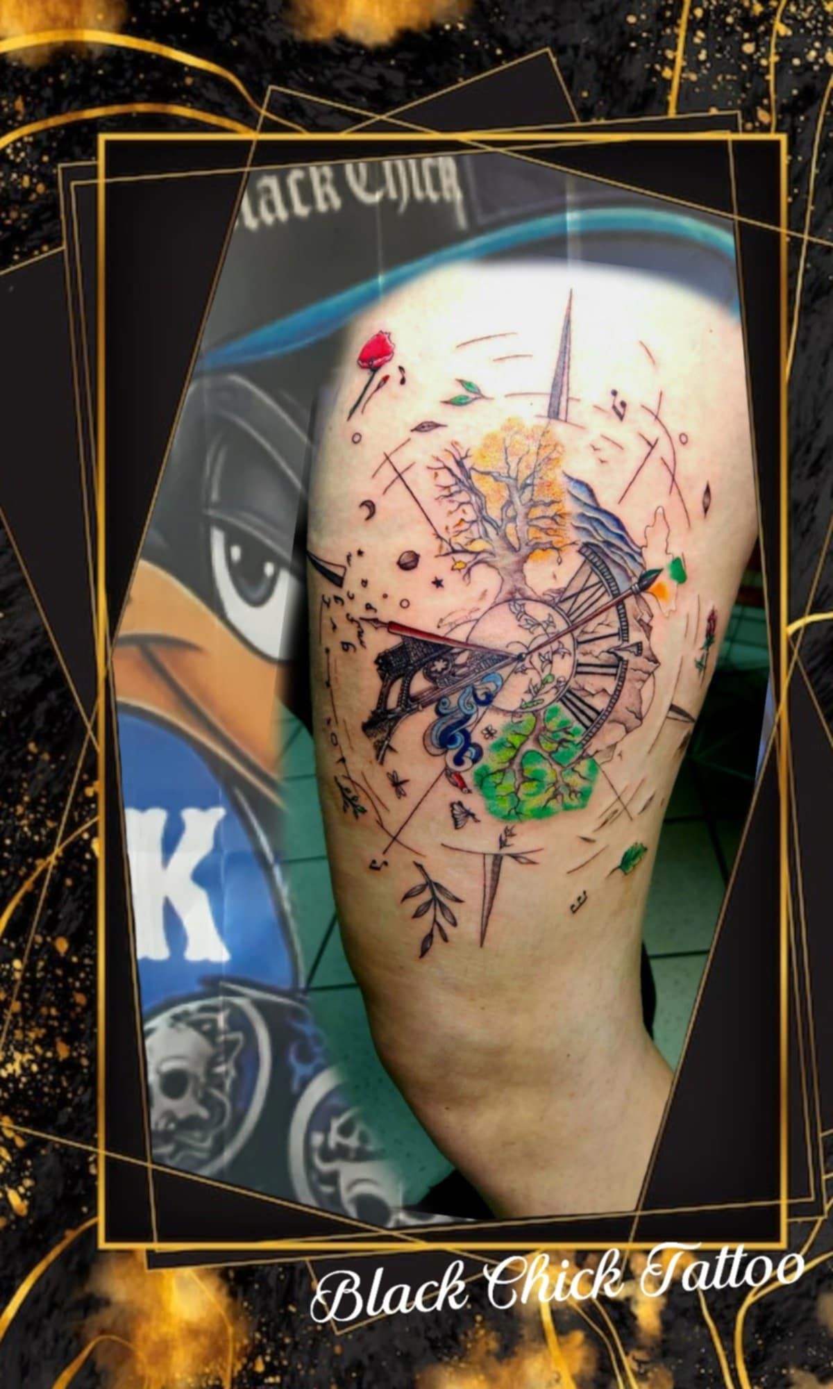 Tatouage pointillisme dot work réalisation 16 — Black Chick Tattoo Tours-en-Savoie