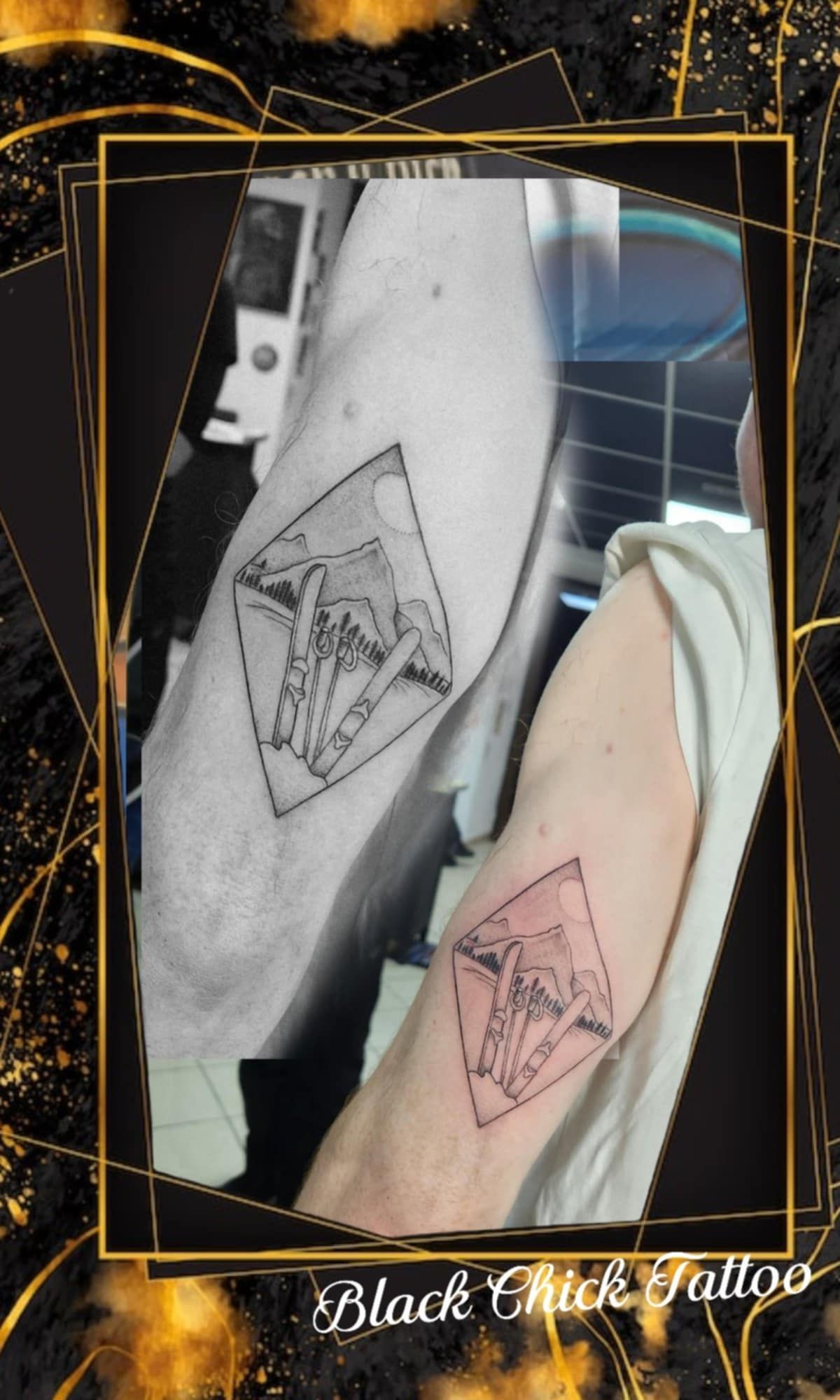 Tatouage pointillisme dot work réalisation 23 — Black Chick Tattoo Tours-en-Savoie